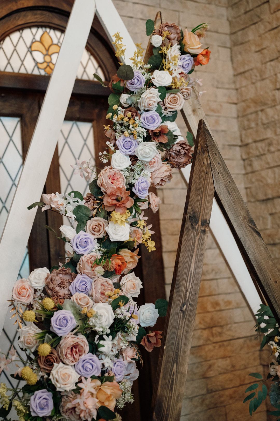 modern triangle wedding arch